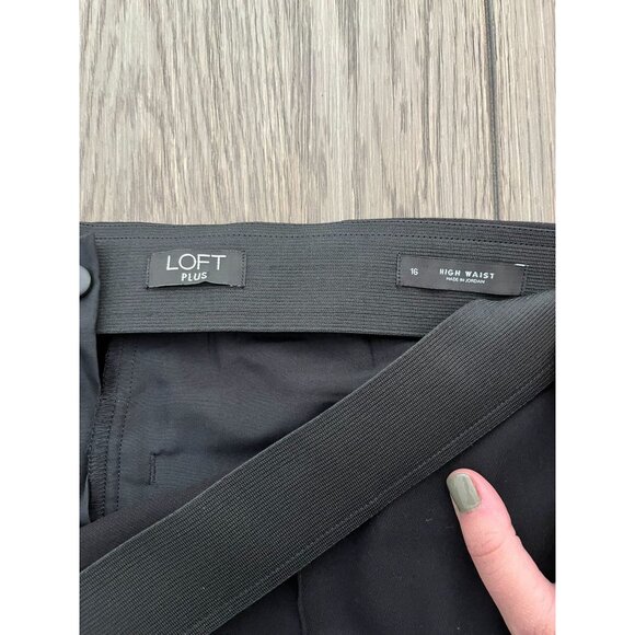 EUC Loft Plus Womens High Waist Black Pants Size 16 - Picture 3 of 6